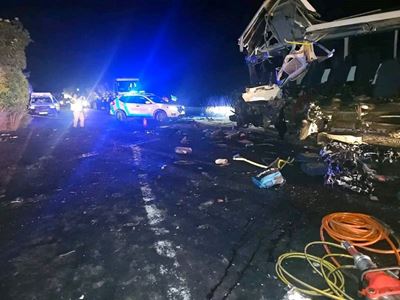Fatal bus-truck collision claims 10 lives