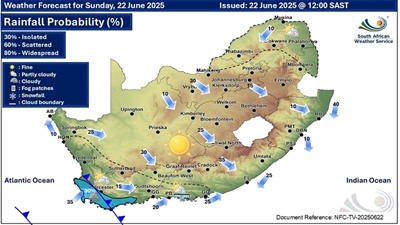 Cool weather as cold front passes on Sunday, continuing through to Monday