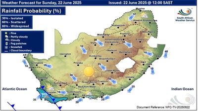 Cool weather as cold front passes on Sunday, continuing through to Monday