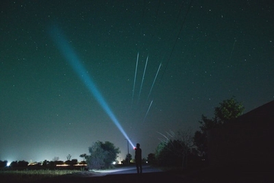 Laser light shone at aircraft investigated