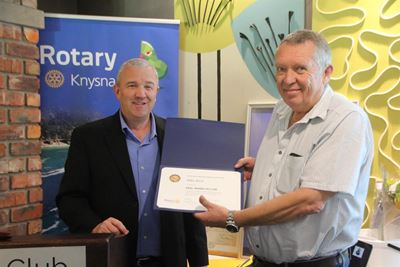 Highest accolade for Rotarian Mike Bird