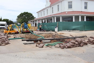 Work at sinkhole finally under way