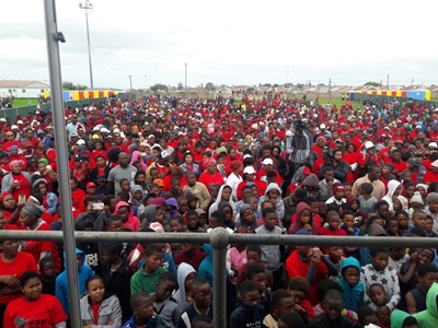 Crowd waits for Julius Malema
