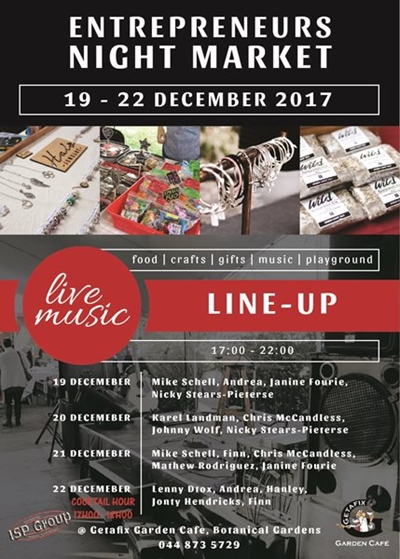 Magical night market at botanical garden 