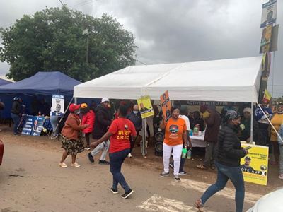 Rain not dampening voter spirit