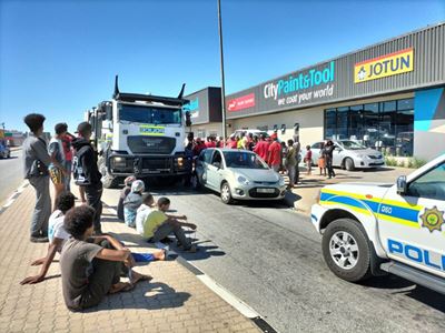 Protest stands still after accident 