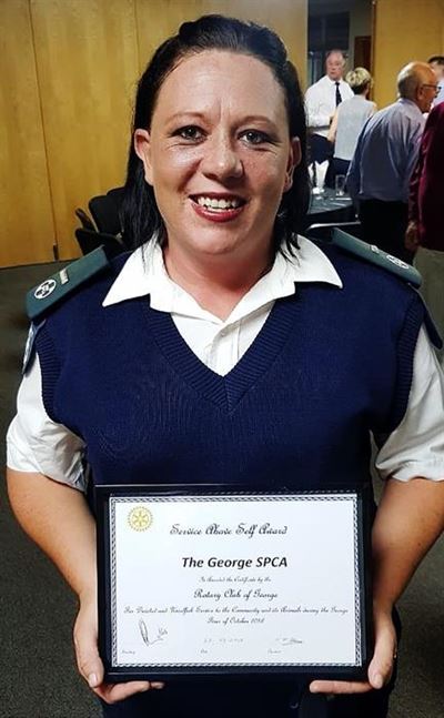 Accolade for Mossel Bay SPCA inspector