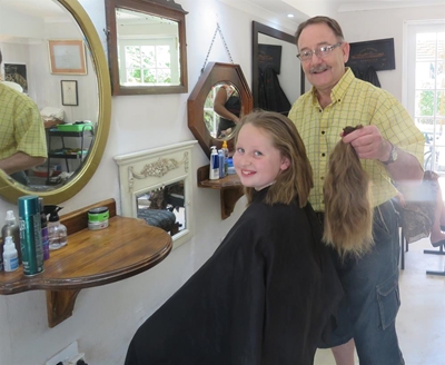 Marlie donates her golden locks