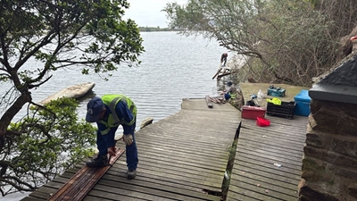 Repairs under way on Wilderness boardwalk