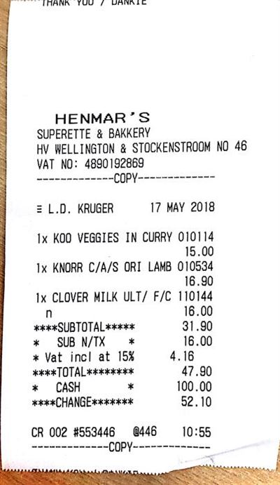 'Consumer has right to a receipt'