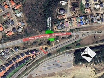 Notice of construction work on Louis Fourie Road between George Road and Marsh Street