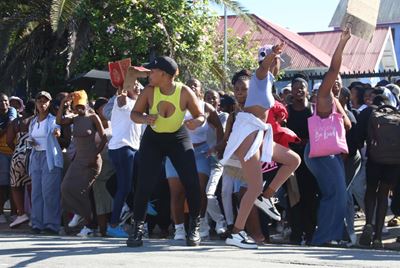 One in custody after student protest