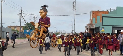 Giant puppet brings hope