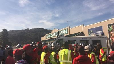 EFF marchers at Food Lover's Market