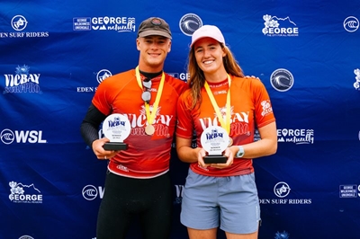 Natasha van Greunen and Luke Thompson win Vic Bay Surf Pro QS 1,000