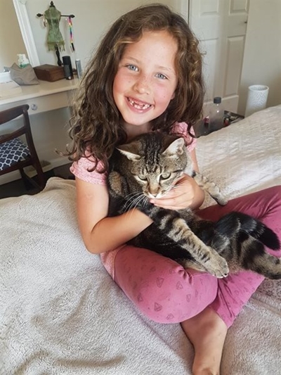 Cat comes home 6 months after fire