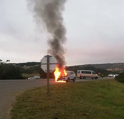 Mom, son narrowly escape flames