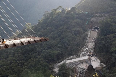 Colombia motorway bridge collapses killing nine workers