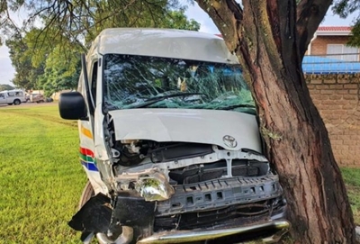 Taxi collides with a tree following accident