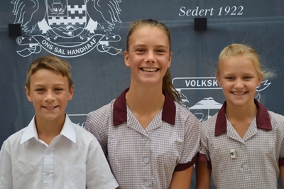 Drie van Laer Volkskool se bestes gaan SA's toe