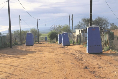 Mobiele toilette laat 'n wrang smaak