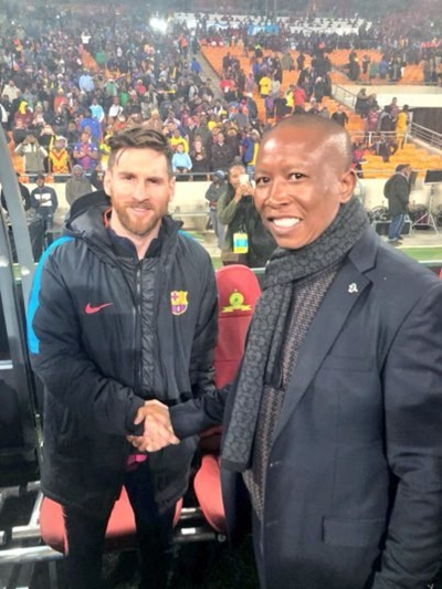 Malema meets Messi at the big match