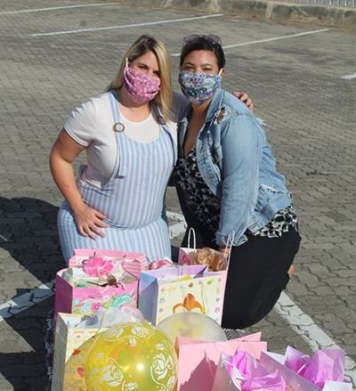 Drive-by baby shower for local teacher