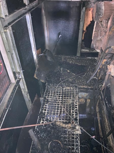 Man sustains burn wounds as conveyer belt sets alight
