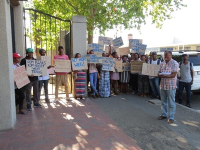 Plakkaatoptog na moord in Dysselsdorp