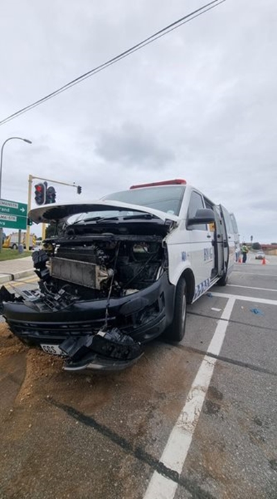 Ambulance in accident while transporting patient