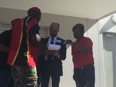 EFF marchers arrive at hospital