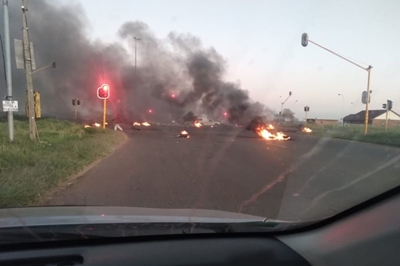 Police monitoring electricity protests in Boksburg