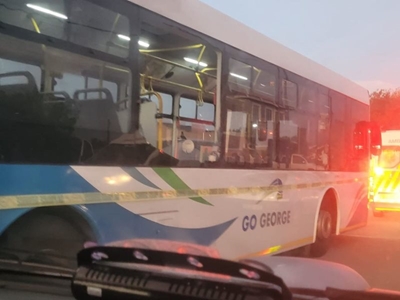 Commuters injured by a bomb attack on a Go George bus 