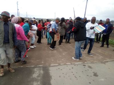 Protest march heading to municipality