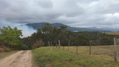 Fire brigade attending to Hoekwil-Touwsranten veldfire