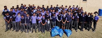 Children learn about recycling