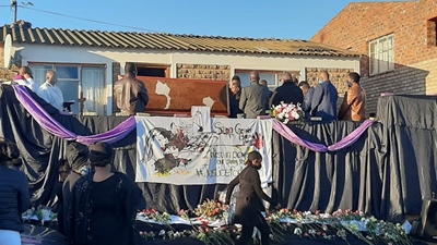 Community bids farewell to murdered mom