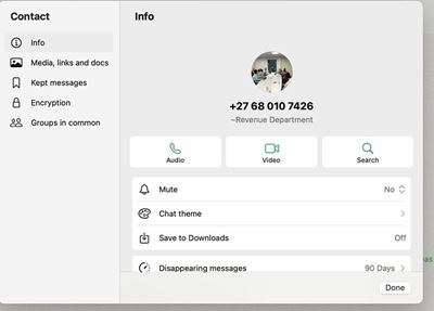 Scam alert from George Municipality