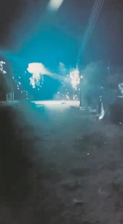 Sparks fly as grid collapses