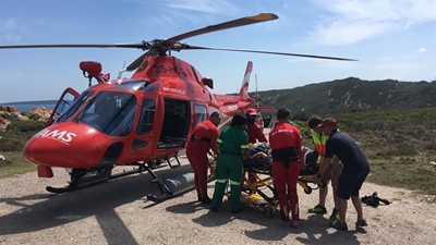 Angler airlifted to hospital
