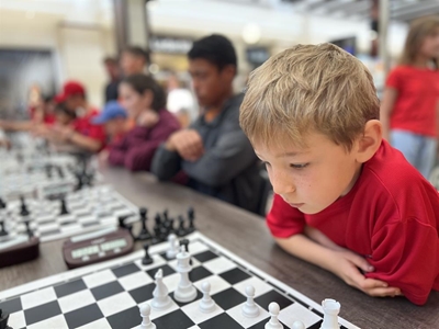 Having fun with chess in the mall