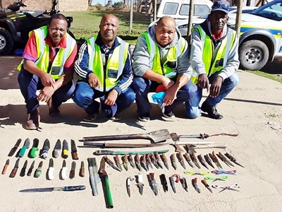 Dangerous weapons confiscated over weekend