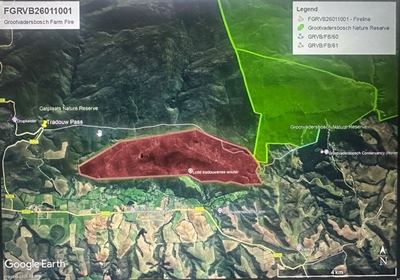 Heidelberg-bergveldbrand onder beheer ná reën