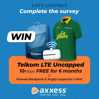 Complete the survey by internet service provider Axxess and stand a chance to win!