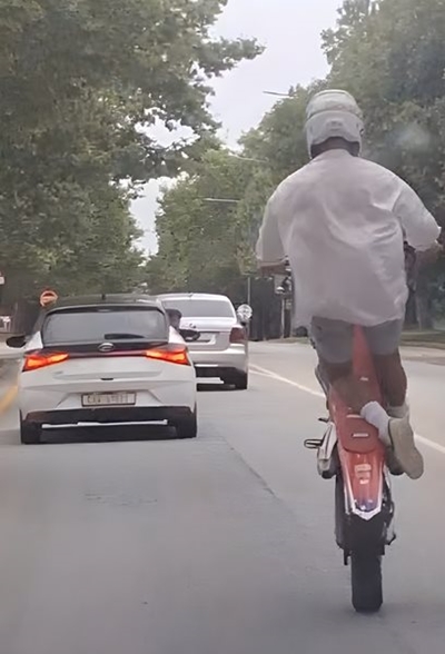 Young biker causes outrage in Heather Park 