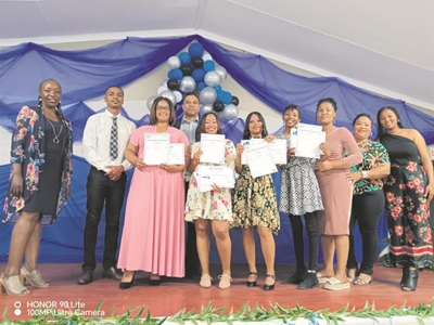 Students from E-Centre receive their certificates