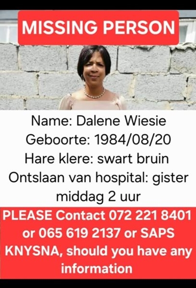 Help find missing Dalene Wiesie