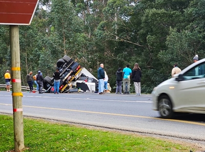 Injuries reported after camper van rolls on N2