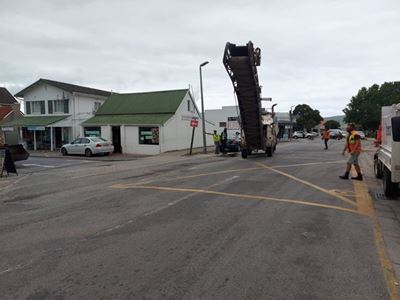 Road resurfacing in progress
