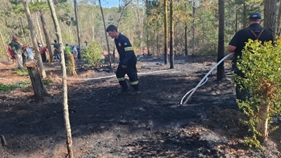 Mop-up after fires along N2 and at Langvlei Dunes 